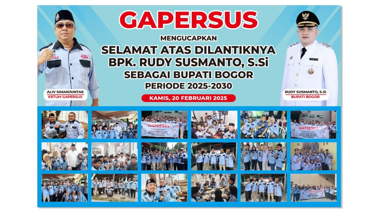 Jelang Pelantikan Gapersus Ucapkan Selamat Kepada Bapak Rudy Susmanto Sebagai Bupati Bogor 2025-2030