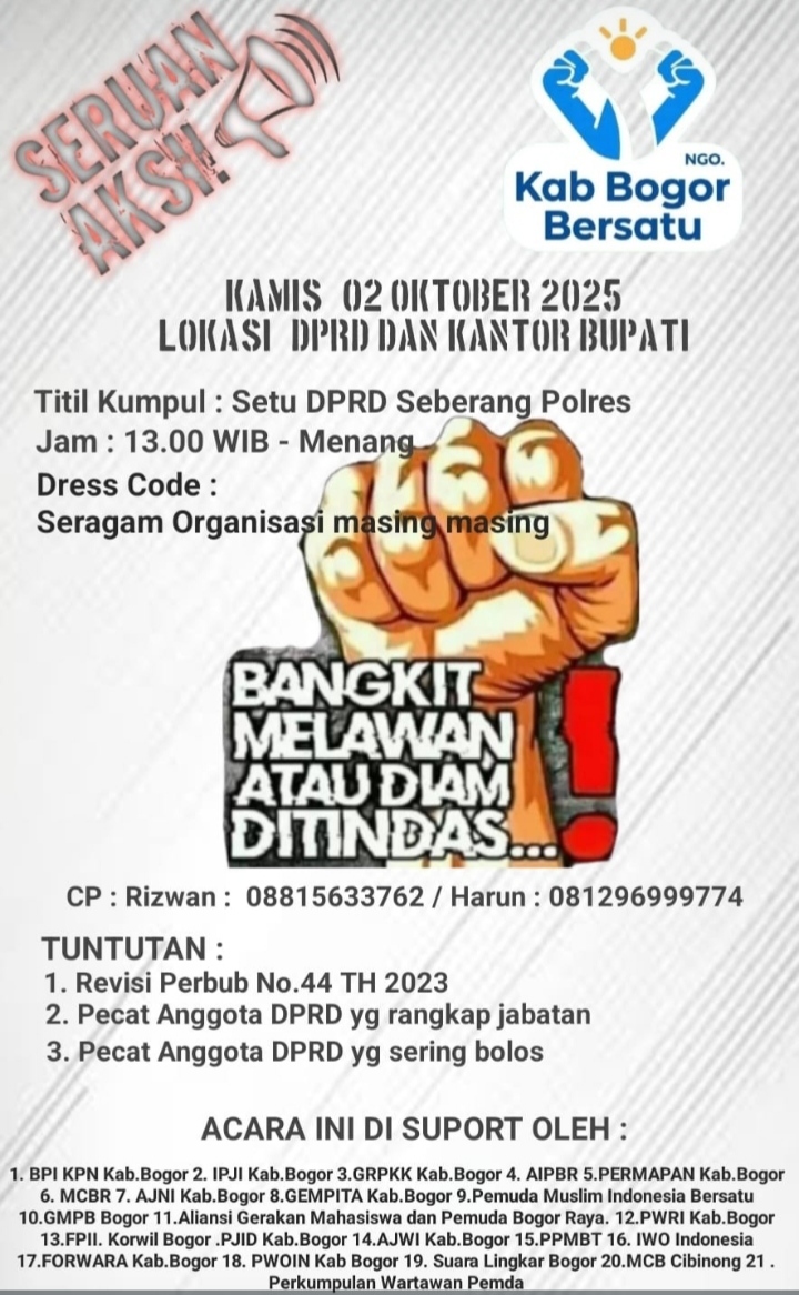 Siap Guncang Pemkab Bogor! Rakyat Bersatu Akan Teriakkan Bangkit Melawan atau Diam Ditindas..!! 